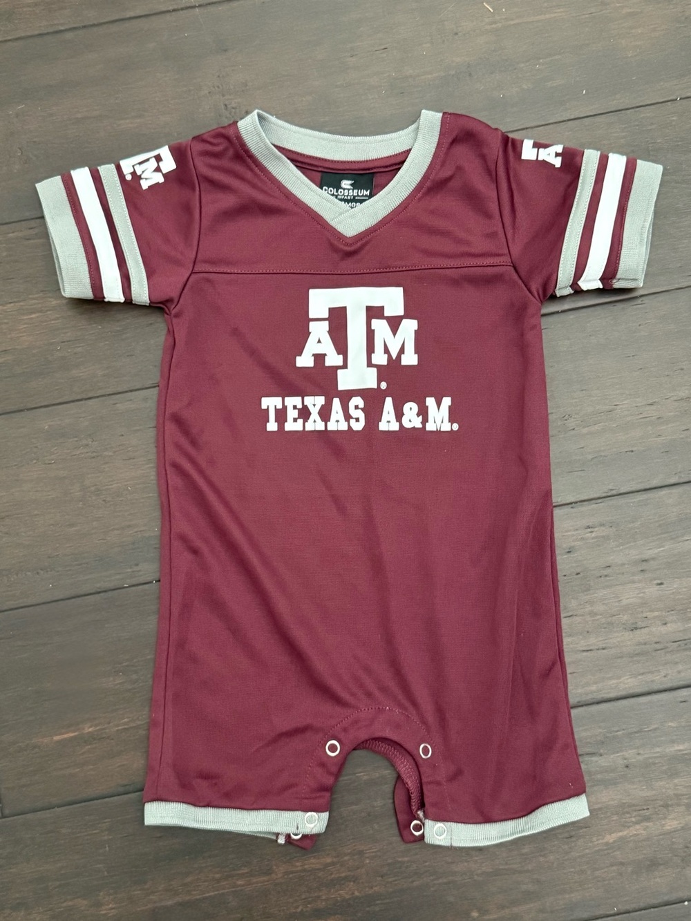 Colosseum Texas A&M Maroon and White Baby Romper